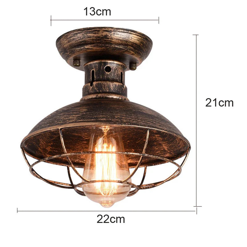 Afralia™ Vintage Industrial Ceiling Light for Bedroom Foyer Stair Corridor Balcony