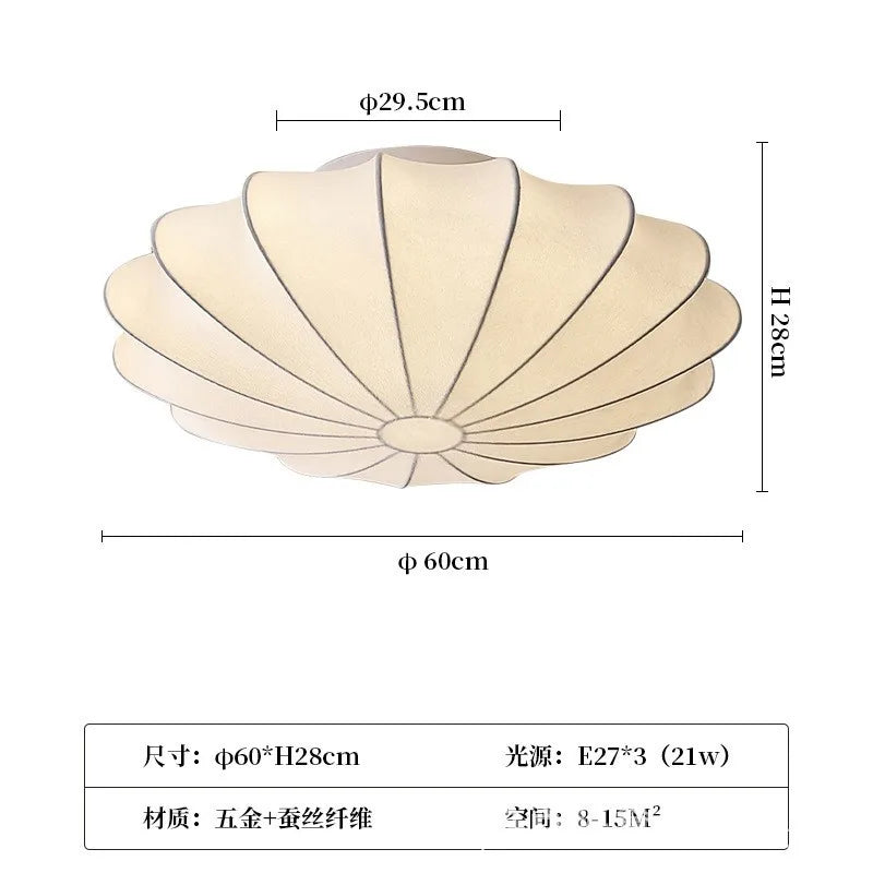 Afralia™ Wabi Sabi Cream Silk Pendant Lamp - Elegant Nordic Style Flower Hang Light