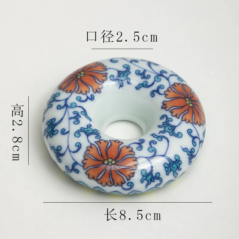 Afralia™ Blue White Porcelain Teacup Tray Set, Chinese Retro Home Decor Accessory