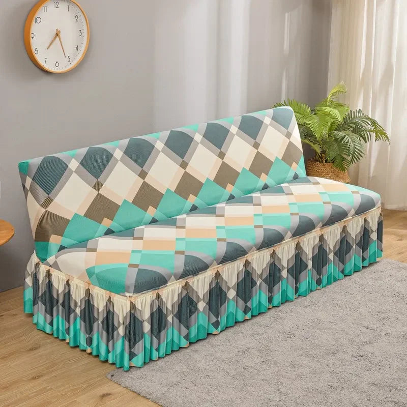 Afralia™ Elastic Armless Futon Sofa Cover Slipcovers
