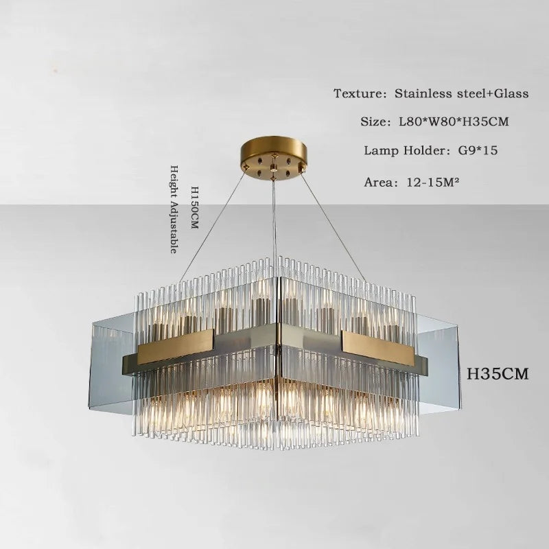 Afralia™ Glass Chandelier: Stylish Table Lamp for Dining and Living Room
