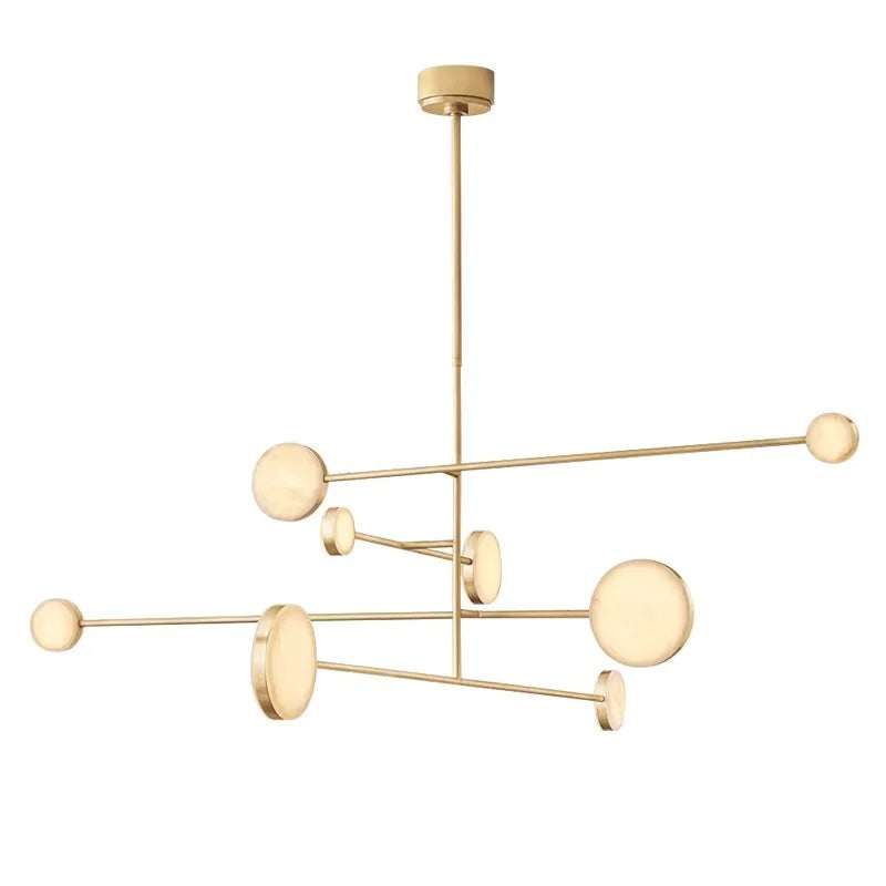 Afralia™ Copper Marble LED Chandelier for Dining Room & Kitchen