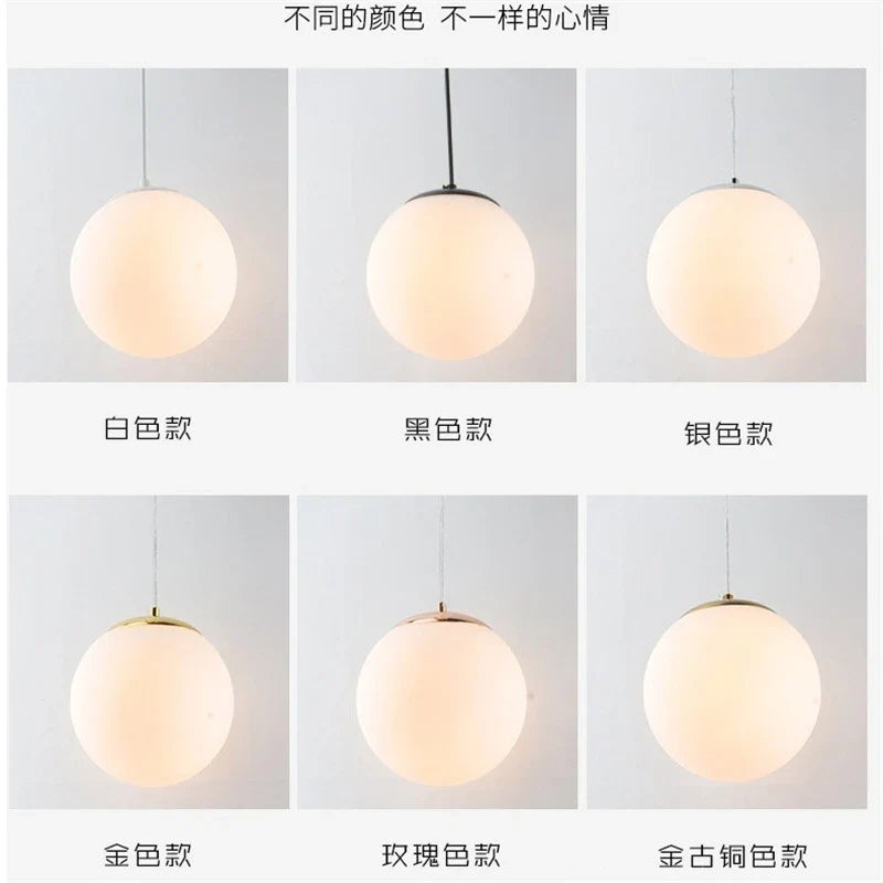Afralia™ Glass Ball Pendant Lights - Nordic Minimalist Chandelier for Living Room & Bedroom