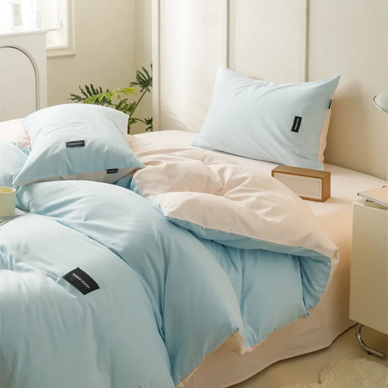 Afralia™ Double-Sided Color Matching Cotton Bedding Set for Adults