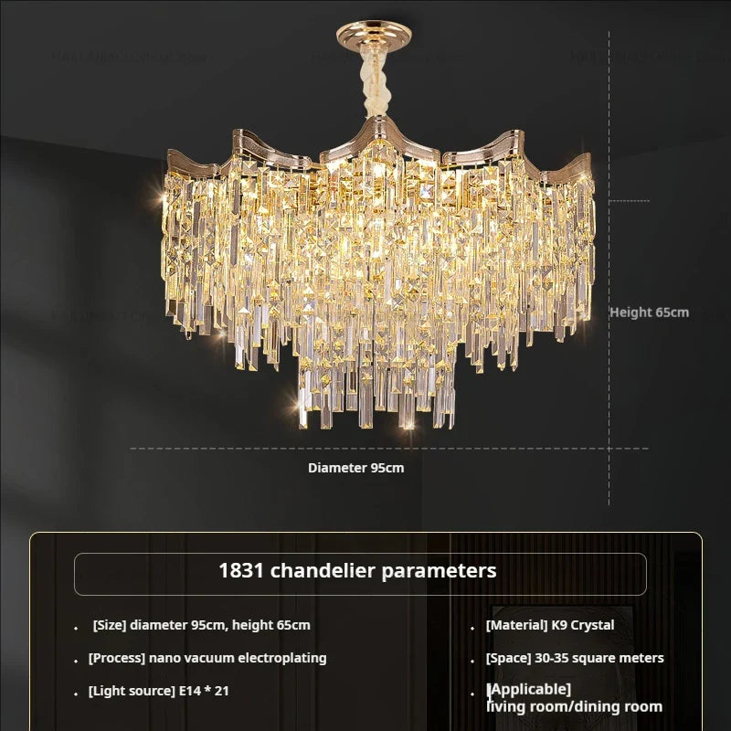 Afralia™ Tassel Crystal Chandelier: Postmodern Luxury Lamp for Living Room, Bedroom, and Restaurant