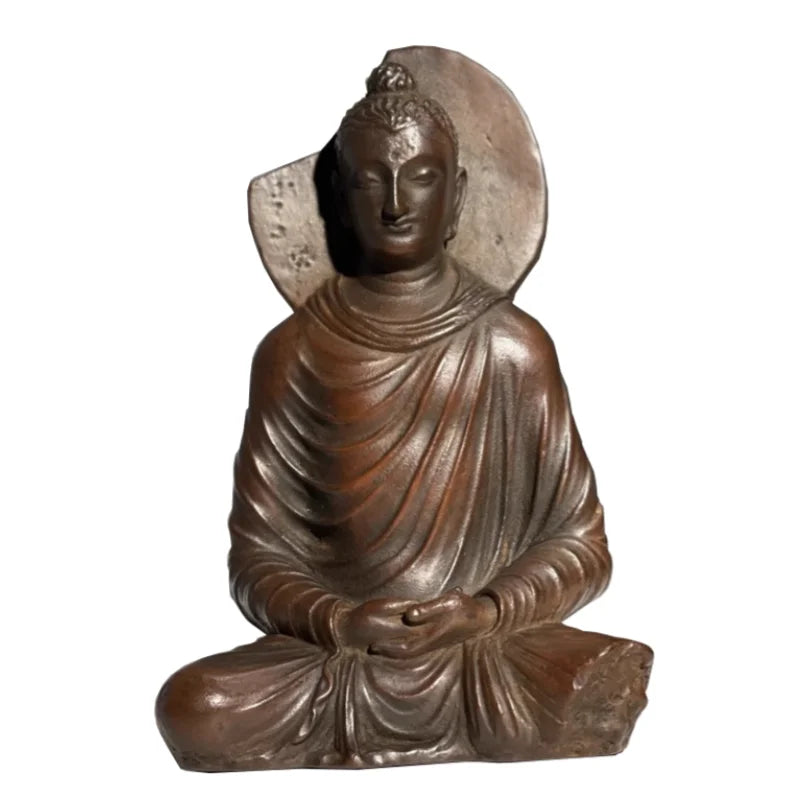 Afralia™ Ceramic Buddha Sculpture Home Decor Ornament - Retro Seated Abstract Statue