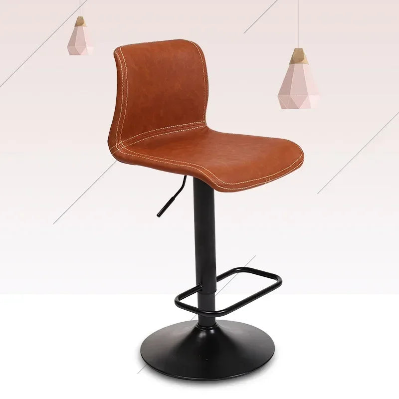 Afralia™ Nordic Minimalist High Stool with Backrest, Adjustable Height & Rotation for Kitchen & Bar