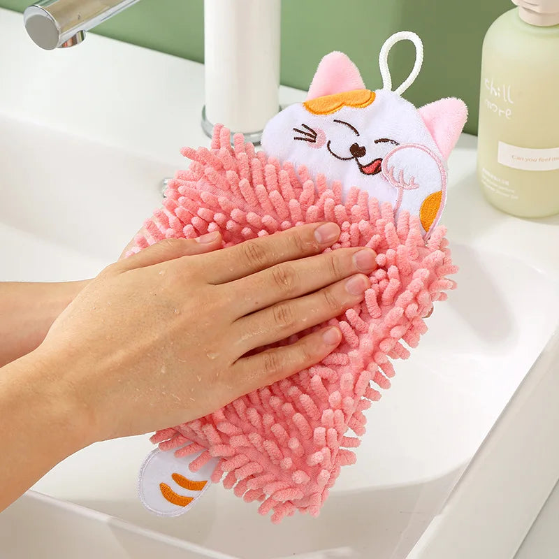 Afralia™ Chenille Embroidered Hand Towels: Soft, Absorbent, Eco-Friendly for Kitchen Bathroom