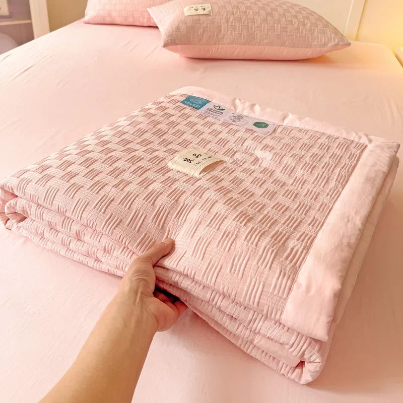 Afralia™ Jacquard Summer Cool Blanket: Light & Breathable Comforter for Double & Single Beds