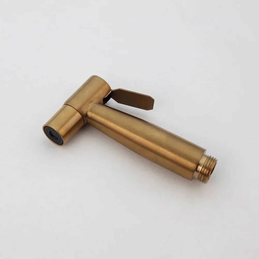 Afralia™ Brushed Gold Bidet Faucet Hand Spray Wall Mounted Dual Water Way Mixer