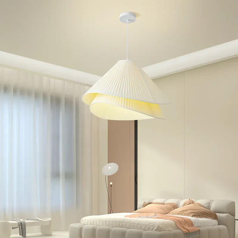 Afralia™ E27 Fabric Chandelier Modern Bedroom LED Pendant Lights Nordic Decor Hanging Lamp