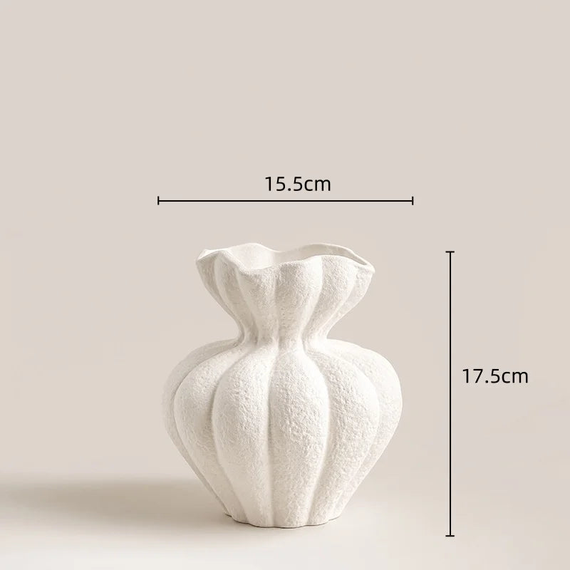 Afralia™ White Frosted Grain Ceramic Bud Vase - Room Decoration and Terrarium Accessory
