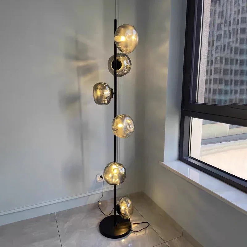 Afralia™ Glass Shade LED Floor Lamp for Home Decor, Living Room, Bedroom, Minimalist Design