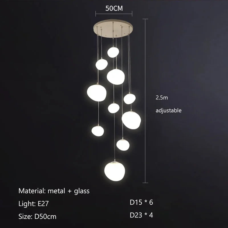 Afralia™ Glass Ball LED Pendant Lights for Home Decor, Living/Dining Room, Bar, & Stairs