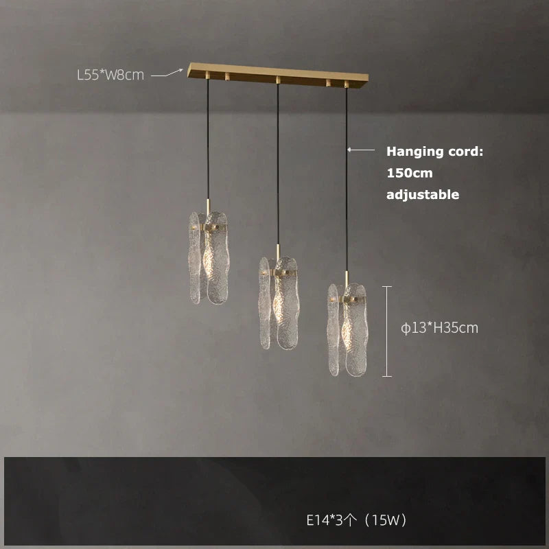 Afralia™ Glass Stainless Steel LED Chandelier Light for Dining Room