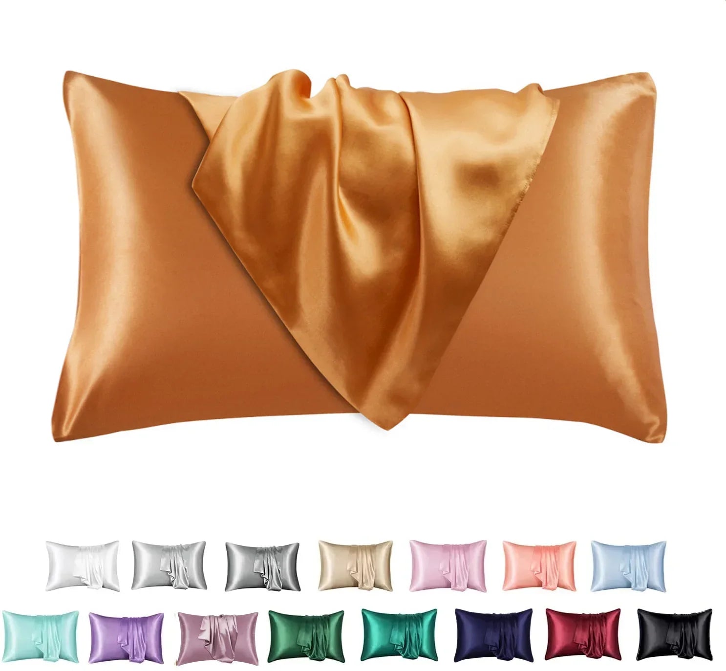 Afralia™ Silky Smooth King Size Satin Pillowcases Luxury Soft Skin-friendly Solid Color