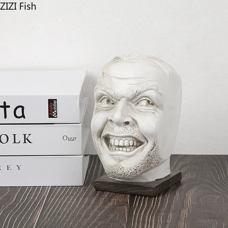 Afralia™ Ferocious Face Figures Bookends - Modern Resin Sculpture Ornaments