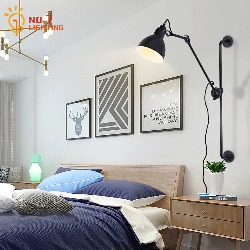 Afralia™ Adjustable Rotating LED Wall Lamp for Bedroom & Living Room