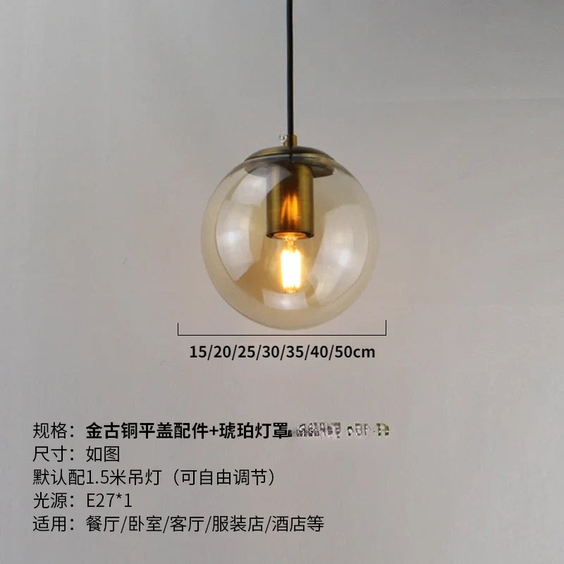 Afralia™ Modern Glass Chandelier for Bar Counter, Restaurant - Gold/Silver Metal, Amber Glass Suspension Lamp