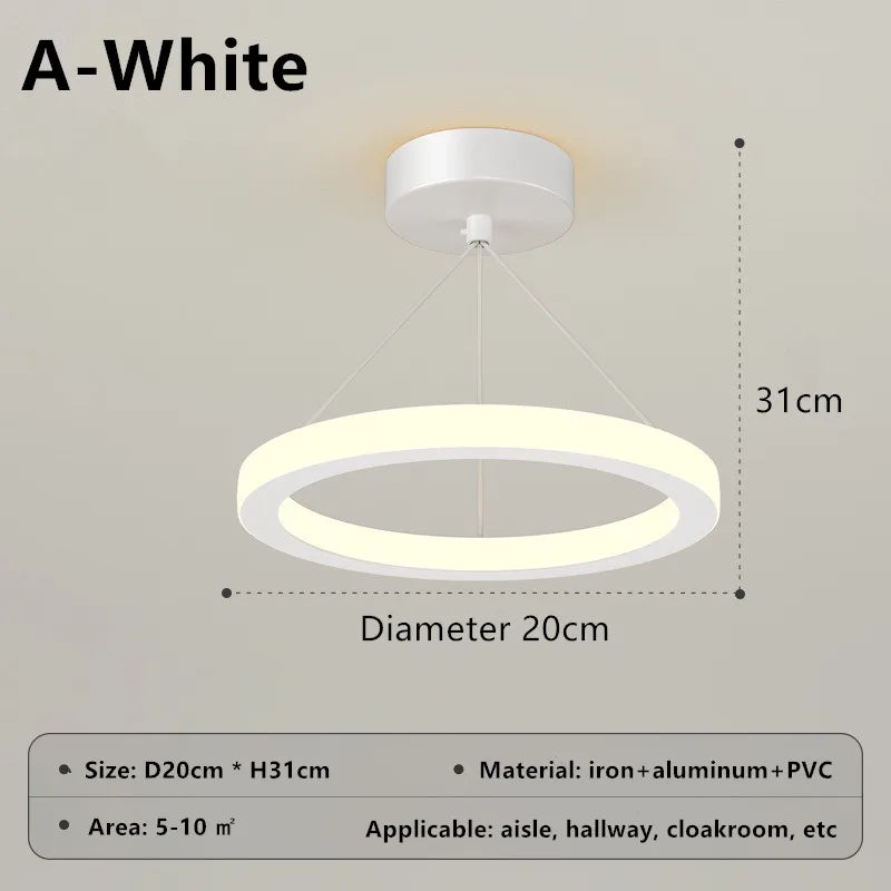 Afralia™ Modern Nordic Small Chandelier: Simple Ring Corridor Light for Decor & Ambiance