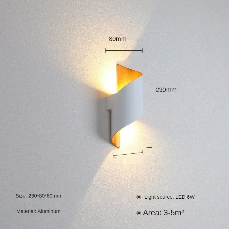 Afralia™ Spiral Design Aluminum Wall Light, Waterproof Outdoor Porch Lamp IP65