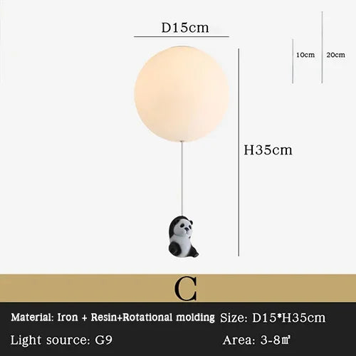 Afralia™ Kids Bear LED Ceiling Chandelier, Cute Bedroom Pendant Light for Boys and Girls