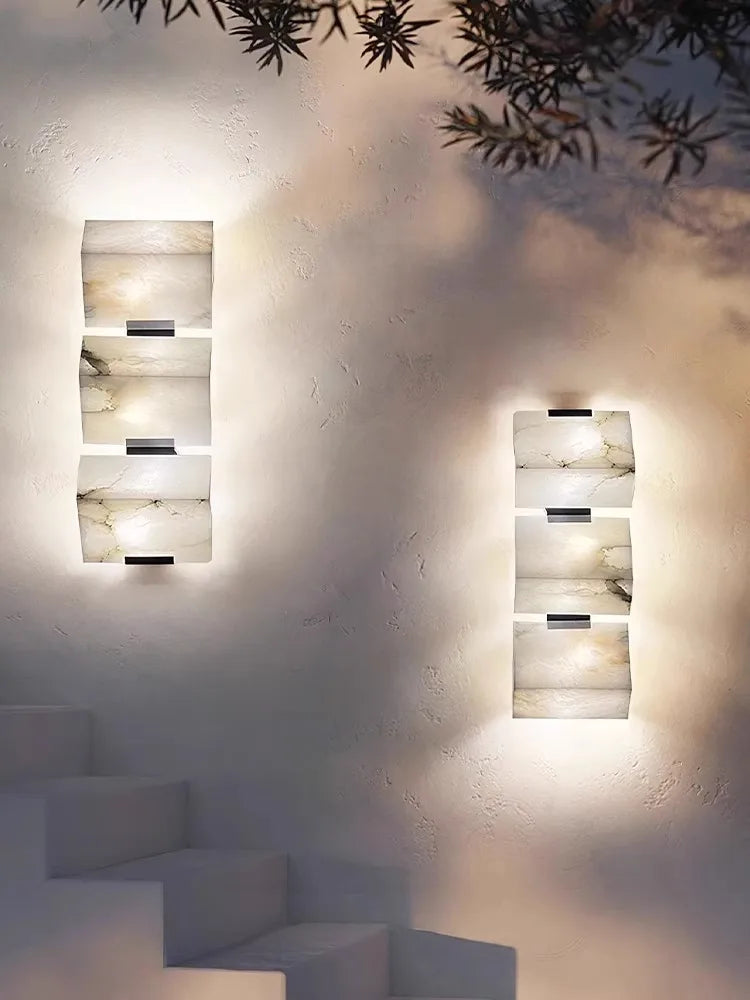 Afralia™ Geometric LED Outdoor Wall Sconce Cube Light for Corridor Backyard