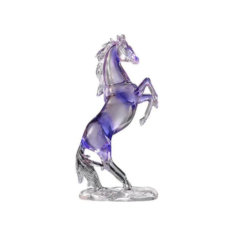 Afralia™ Horse Resin Ornament: Simulation Animal Sculpture, Transparent Colored Decor, Home Figurine