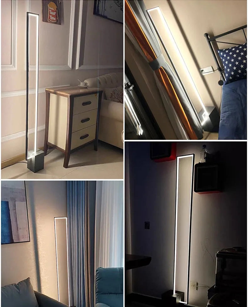 Afralia™ Geometric LED Floor Lamp Modern Dimmable Living Room Bedroom Decoration Light