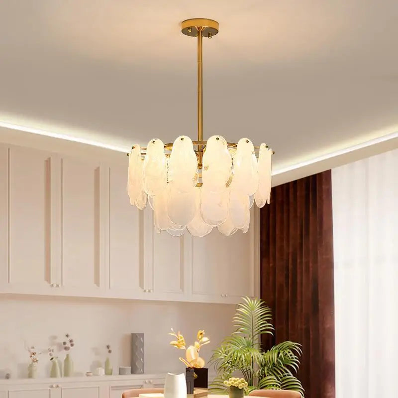 Afralia™ Cloud Glass Chandelier: Luxe French Retro Lighting for Living Room, Bedroom & Restaurant