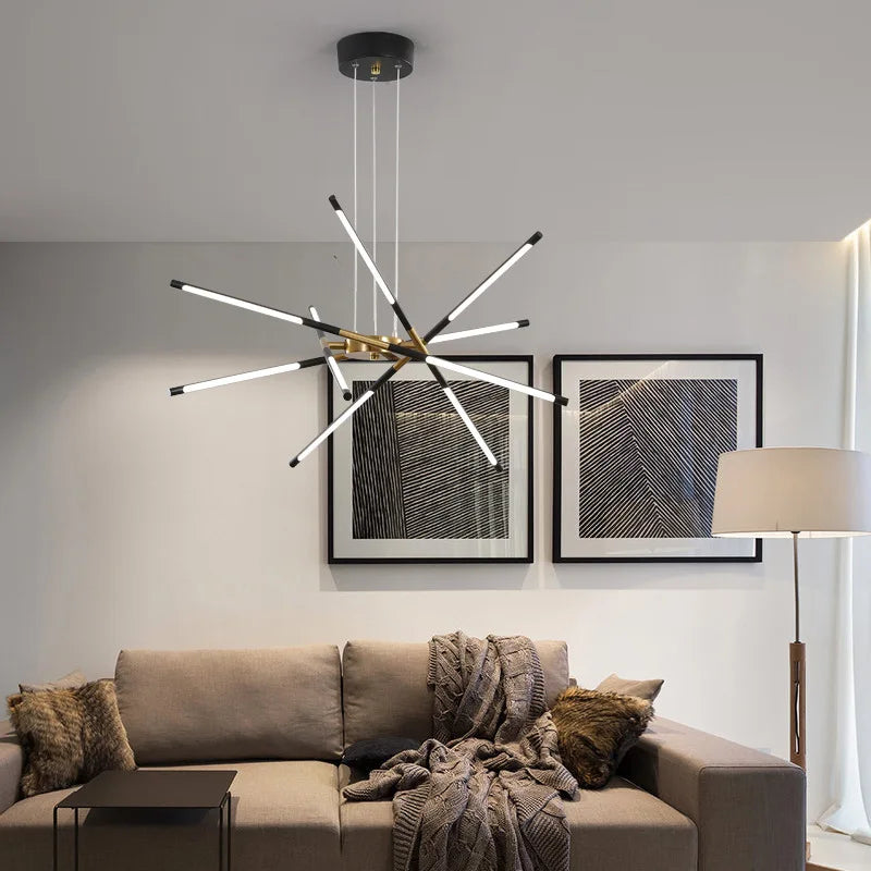 Afralia™ Modern Line Chandelier for Home Decor and Lighting