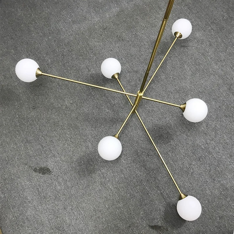 Afralia™ Glass Brass Chandelier: Nordic Modern Pendant Lights for Home, Living Room, Bedroom, Restaurant, Cafe
