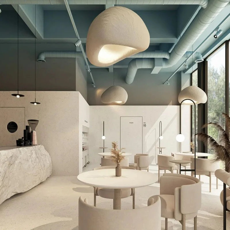Afralia™ Wabi-Sabi Resin Suspension Chandelier for Living Room Bedroom - Ceiling Hanging Lamp