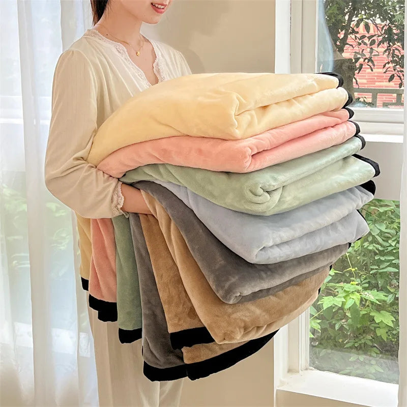 Afralia™ Milk Velvet Coral Fleece Blanket for Sofa & Bed - Warmth Throw