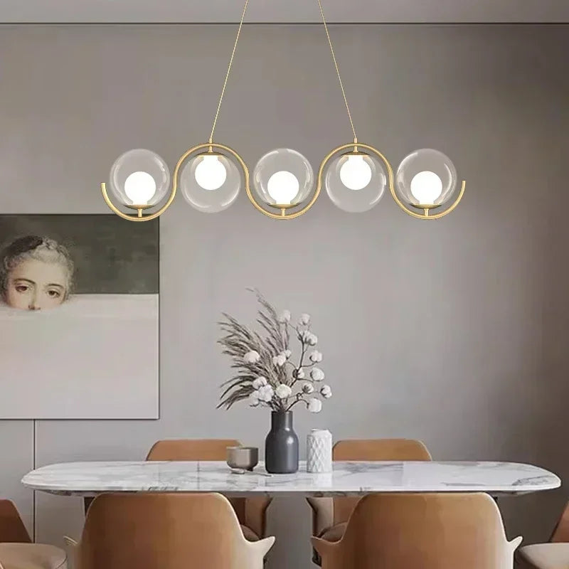 Afralia™ Modern Ceiling Chandeliers Pendant Lights for Kitchen Island, Replaceable Bulb