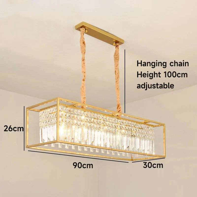 Afralia™ Modern Black/Gold Crystal Chandelier for Luxury Home Decor & Kitchen Island Lighting