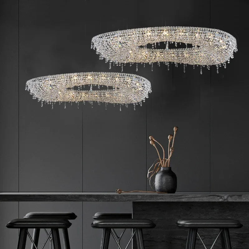 Afralia™ Crystal Chandelier: Modern Luxury LED Pendant Light for Living Dining Room