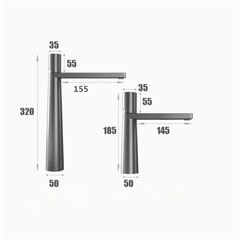 Afralia™ Basin Faucet: Black/Grey Brass Bathroom Mixer Tap, Single Handle Hot Cold Lavatory