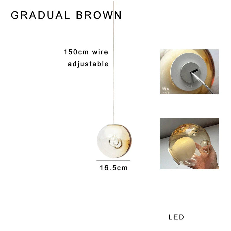 Afralia™ Glaze Glass Pendant Lights 16PCS LED Dimmable Hanging Lamp Vintage Sputnik