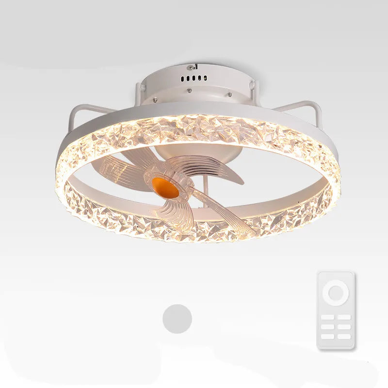 Afralia™ Modern Round Ceiling Fan Chandelier for Living Room and Bedroom.