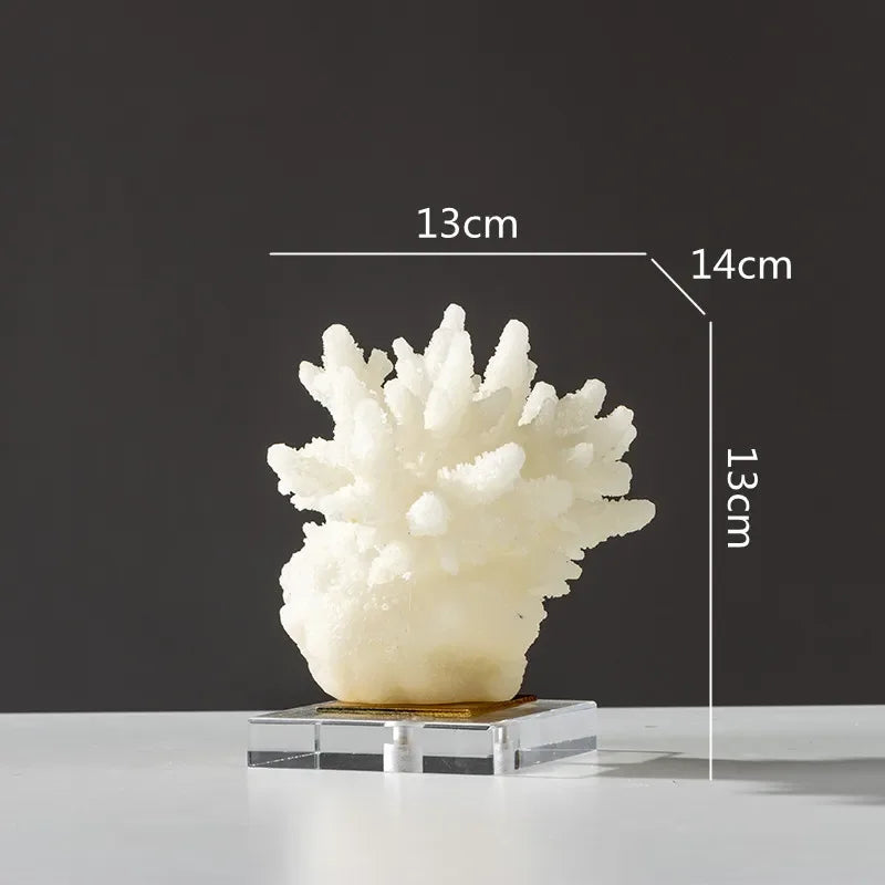 Afralia™ Coral Resin Sculpture: Colorful Crystal Ornaments for Home Decor