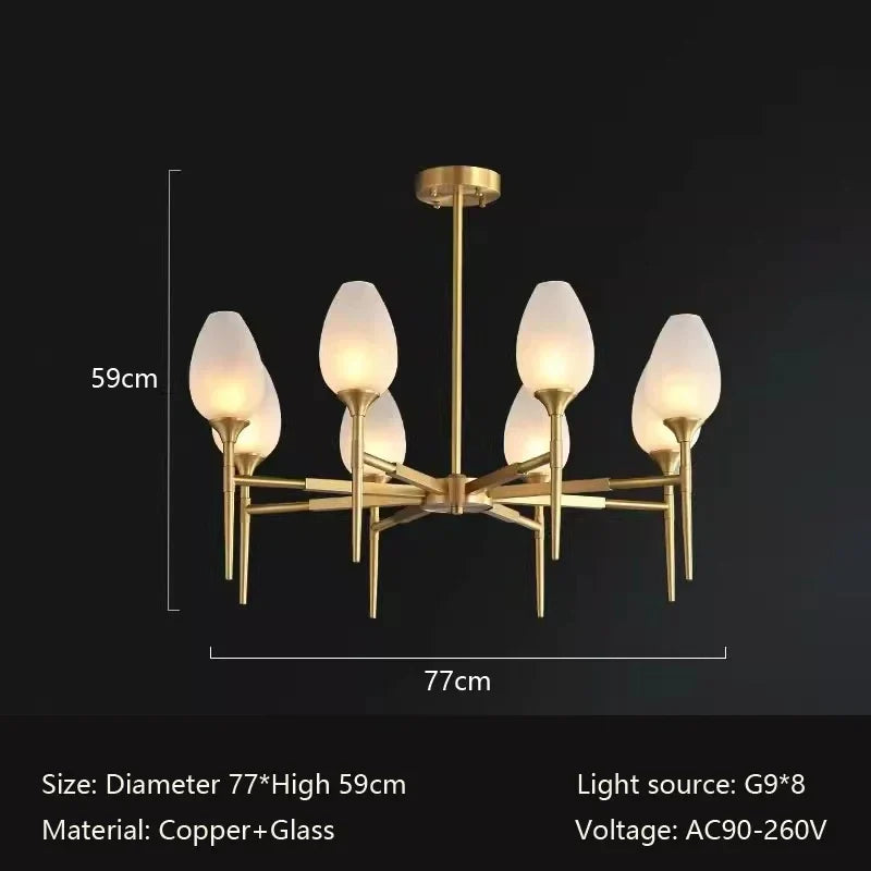 Afralia™ Copper Pendant Light: Minimalist Glass Island Fixture for Living, Dining, Bedroom