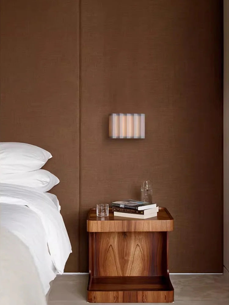 Afralia™ Japanese Cloth LED Wall Lamp for Hotel Living Room, Bedroom, Retro Wall Lights