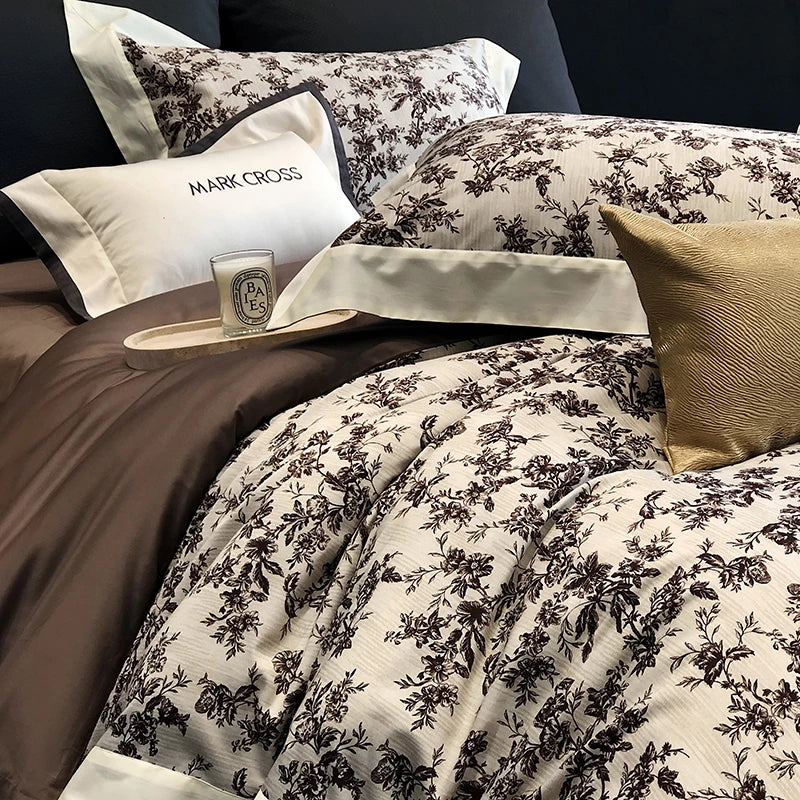Afralia™ Egyptian Cotton Bedding Sets for Queen King Ru Size Bed Linens