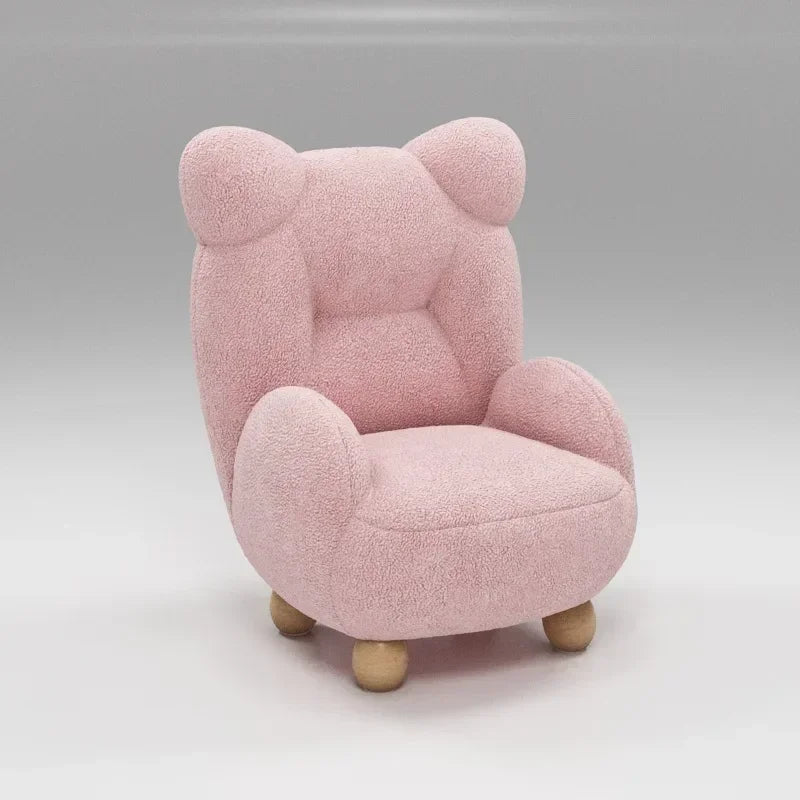 Afralia™ Kids' Lamb Velvet Bear Sofa Chair: Cute & Cozy Single Seat for Bedroom & Living Room