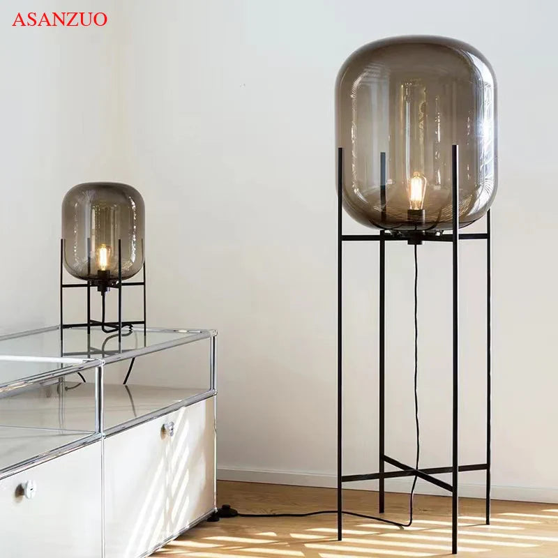 Afralia™ Nordic Glass Floor Lamp for Modern Living Room and Bedroom Lighting