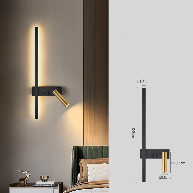 Afralia™ Nordic LED Wall Lamp for Living Room Bedroom Bedside Reading