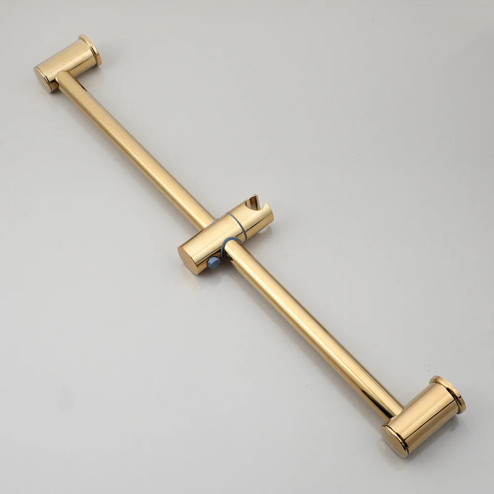 Afralia™ Gold Finished Handheld Shower Rod Wall Mounted Double Hole Taps