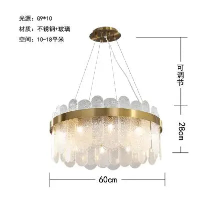 Afralia™ Smoke Grey Glass Pendant Chandelier for Modern Nordic Living Room