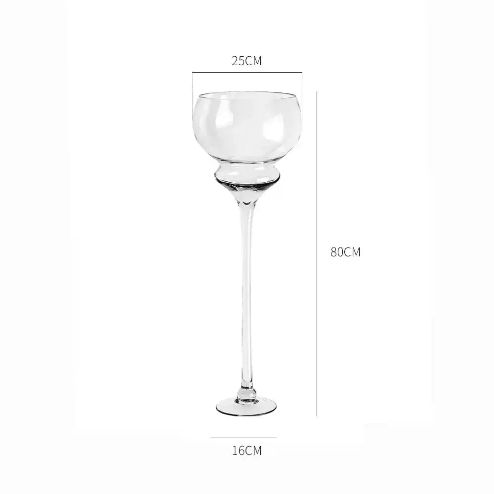 Afralia™ Oversized Transparent Glass Vase Luxury Floor Planter